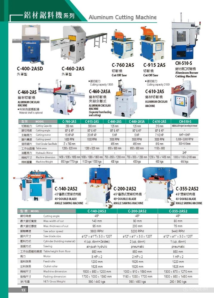 ALUMINUM CUTTING MACHINE / เครื่องตัดอลูมิเนียม